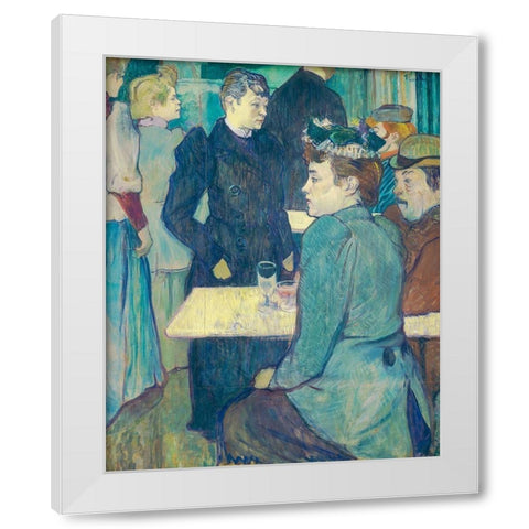 A Corner of the Moulin de la Galette White Modern Wood Framed Art Print by Toulouse-Lautrec, Henri de