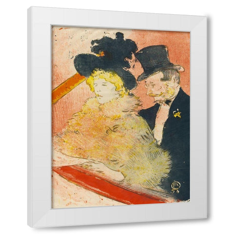At the Concert White Modern Wood Framed Art Print by Toulouse-Lautrec, Henri de
