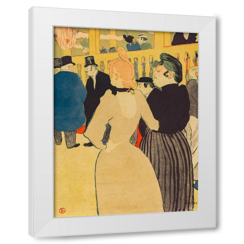 At the Moulin Rouge, la Goulue and Her SisterÂ  White Modern Wood Framed Art Print by Toulouse-Lautrec, Henri de