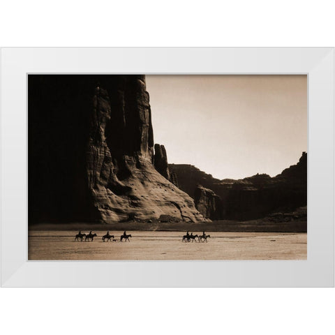 Canyon de Chelly, Navajo White Modern Wood Framed Art Print by Curtis, Edward