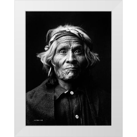 Wyemah, Taos Indian, ca. 1905 White Modern Wood Framed Art Print by Curtis, Edward