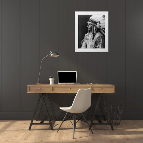 White Shield, Arikara White Modern Wood Framed Art Print by Curtis, Edward