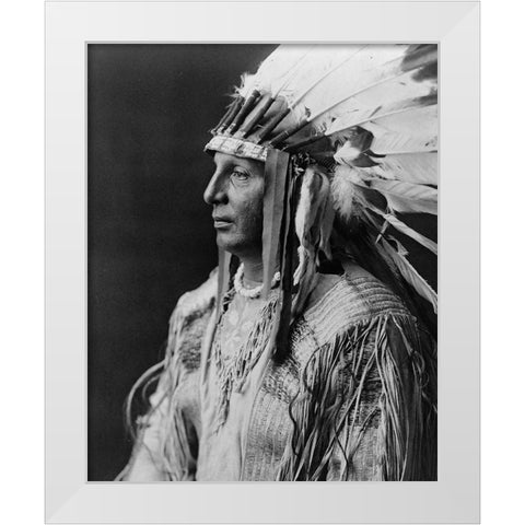 White Shield, Arikara White Modern Wood Framed Art Print by Curtis, Edward