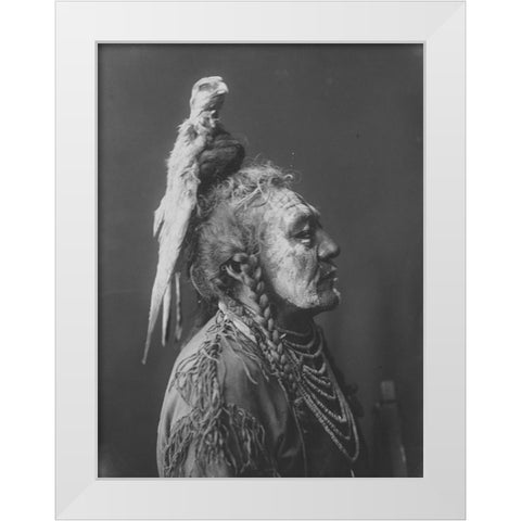 Two Whistles, Apsaroke White Modern Wood Framed Art Print by Curtis, Edward
