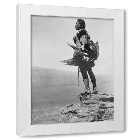 The eagle catcher White Modern Wood Framed Art Print by Curtis, Edward