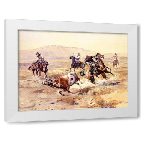 The Renegade White Modern Wood Framed Art Print by Russell, Charles Marion
