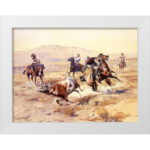 The Renegade White Modern Wood Framed Art Print by Russell, Charles Marion