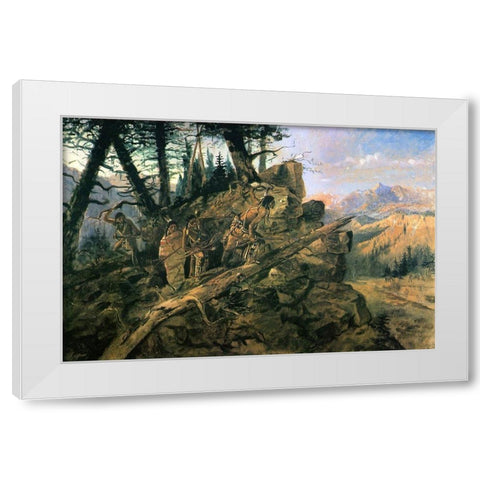 Plunder on the Horizon White Modern Wood Framed Art Print by Russell, Charles Marion