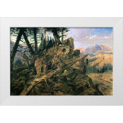 Plunder on the Horizon White Modern Wood Framed Art Print by Russell, Charles Marion