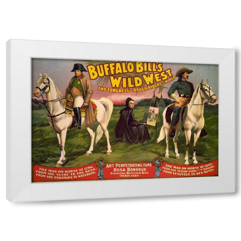 Congress of Rough Riders of the World White Modern Wood Framed Art Print by Buffalo Bills Wild West Show Poster