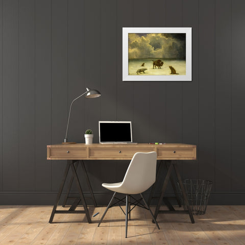 Trapped White Modern Wood Framed Art Print by Bierstadt, Albert