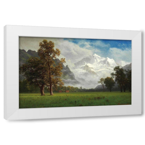 Jungfrau White Modern Wood Framed Art Print by Bierstadt, Albert