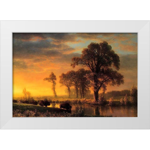 Western Kansas White Modern Wood Framed Art Print by Bierstadt, Albert