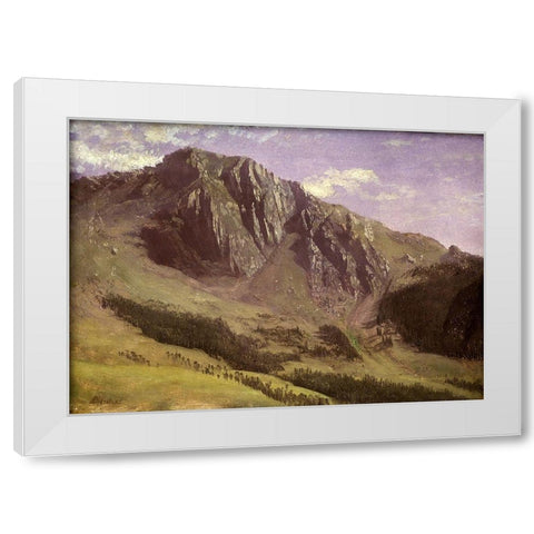 Mountains White Modern Wood Framed Art Print by Bierstadt, Albert