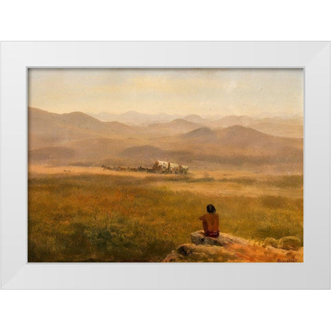 The Lookout White Modern Wood Framed Art Print by Bierstadt, Albert