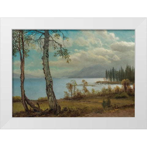 Lake Tahoe White Modern Wood Framed Art Print by Bierstadt, Albert