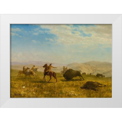 The Wild West White Modern Wood Framed Art Print by Bierstadt, Albert