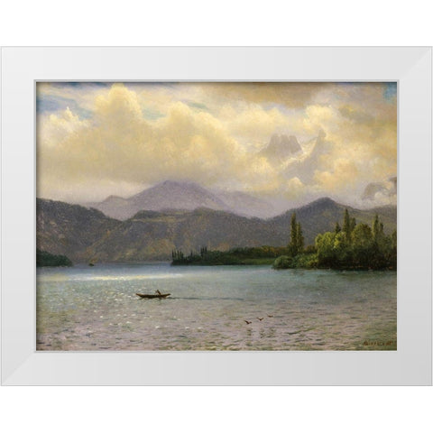 Lake Tahoe, California White Modern Wood Framed Art Print by Bierstadt, Albert