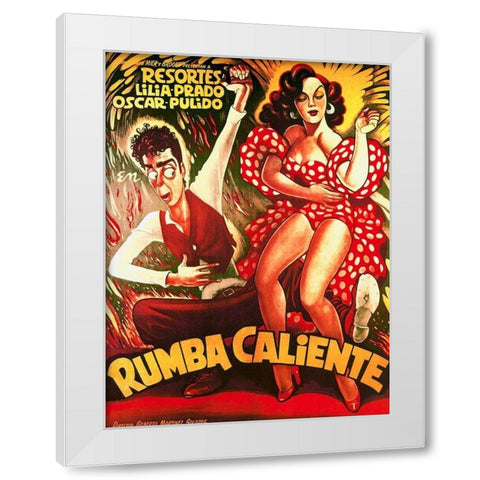 Mexican Movie Poster Rumba Caliente White Modern Wood Framed Art Print by Garcia Cabral, Ernesto