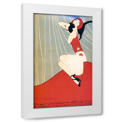 Mexican Magazine Cover 1920 Quien acaricia White Modern Wood Framed Art Print by Garcia Cabral, Ernesto