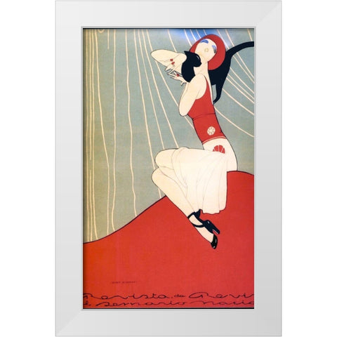 Mexican Magazine Cover 1920 Quien acaricia White Modern Wood Framed Art Print by Garcia Cabral, Ernesto