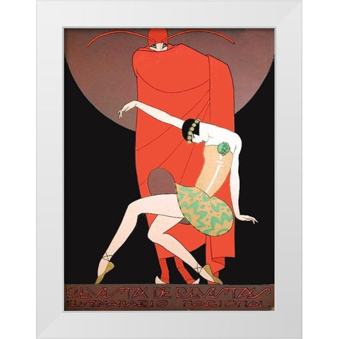Mexican Magazine Cover 1920 Revista de Revistas White Modern Wood Framed Art Print by Garcia Cabral, Ernesto