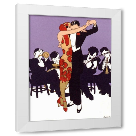 Mexican Magazine Cover 1920 Tango White Modern Wood Framed Art Print by Garcia Cabral, Ernesto