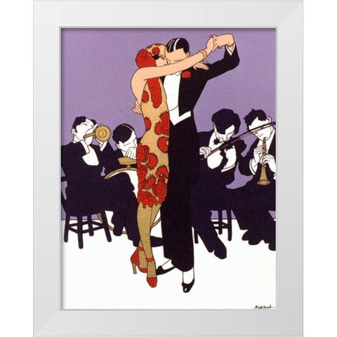 Mexican Magazine Cover 1920 Tango White Modern Wood Framed Art Print by Garcia Cabral, Ernesto