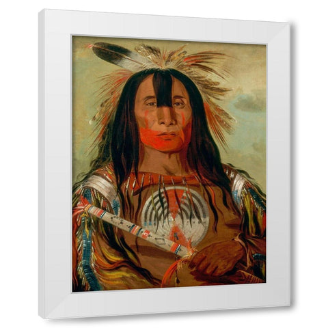 Buffalo Bulls Back Fat White Modern Wood Framed Art Print by Catlin, George