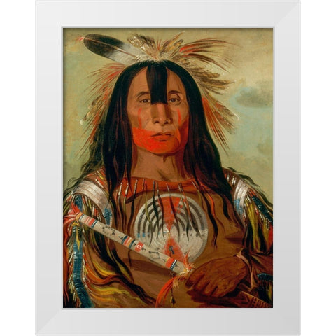 Buffalo Bulls Back Fat White Modern Wood Framed Art Print by Catlin, George