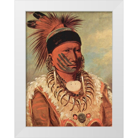 The White Cloud, Head Chief of the Iowas White Modern Wood Framed Art Print by Catlin, George