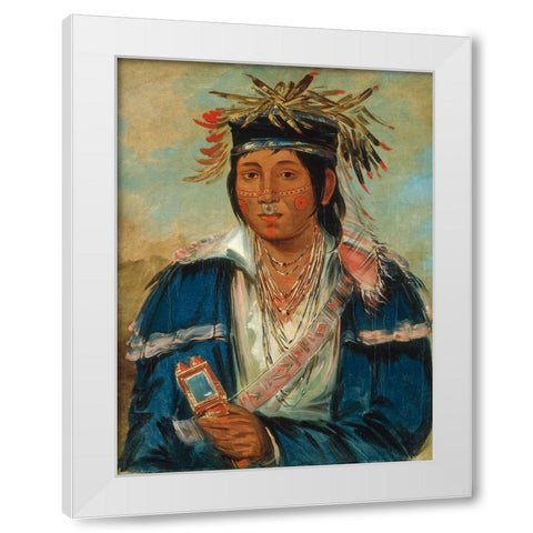 Kee mo ra nia, No English, a Dandy White Modern Wood Framed Art Print by Catlin, George
