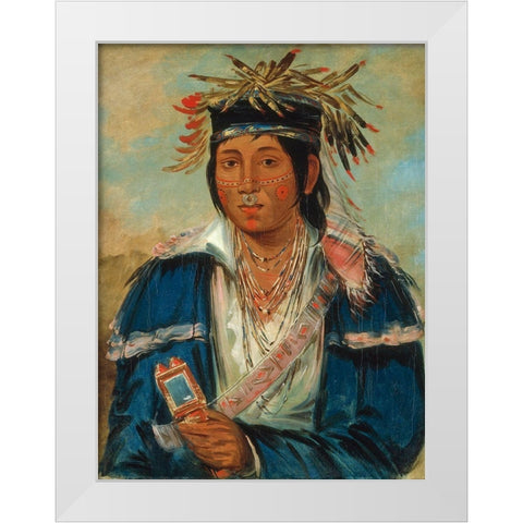 Kee mo ra nia, No English, a Dandy White Modern Wood Framed Art Print by Catlin, George