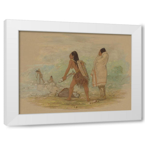 Flathead Indians, 1861 White Modern Wood Framed Art Print by Catlin, George