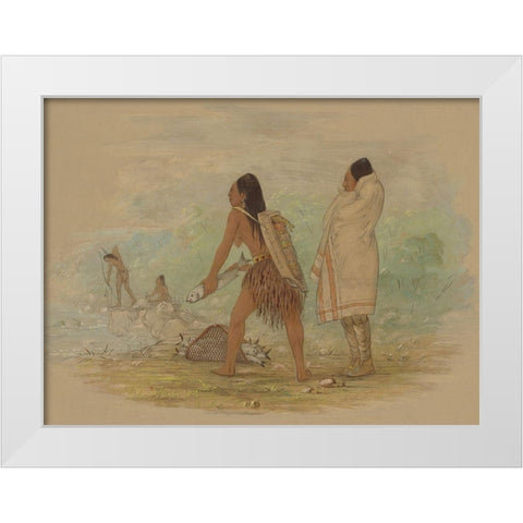 Flathead Indians, 1861 White Modern Wood Framed Art Print by Catlin, George