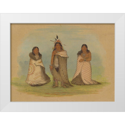 Puncah Indians, 1861 White Modern Wood Framed Art Print by Catlin, George