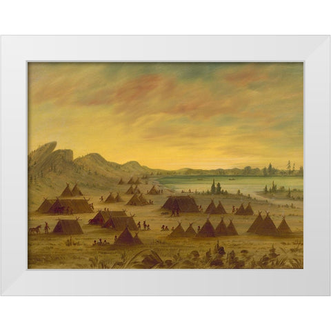 An Apachee Village, 1855-1869 White Modern Wood Framed Art Print by Catlin, George