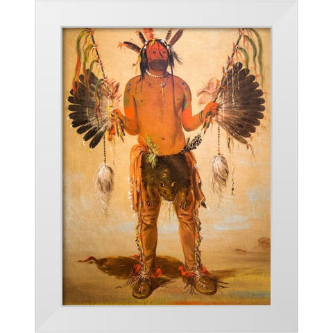 Old Bear, a Medicine Man White Modern Wood Framed Art Print by Catlin, George