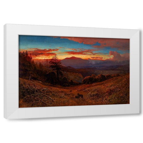 Sunset on Mount Diablo, California White Modern Wood Framed Art Print by Keith, William