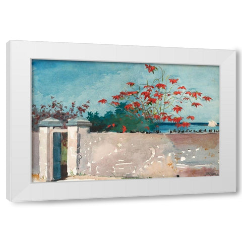 A Wall, Nassau White Modern Wood Framed Art Print by Homer, Winslow