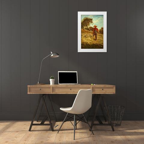 Haymaking White Modern Wood Framed Art Print by Homer, Winslow