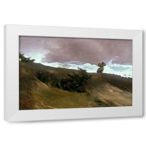 The West Wind White Modern Wood Framed Art Print by Homer, Winslow