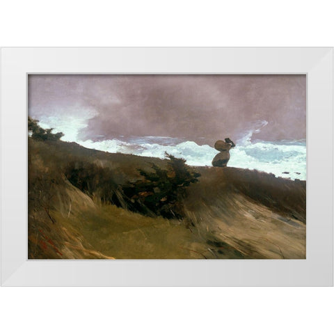 The West Wind White Modern Wood Framed Art Print by Homer, Winslow