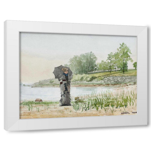 Young Woman White Modern Wood Framed Art Print by Homer, Winslow