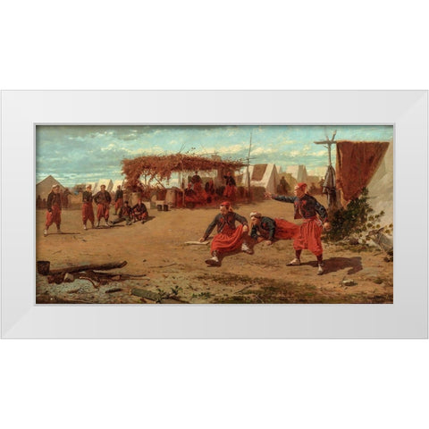 Pitching Quoits White Modern Wood Framed Art Print by Homer, Winslow