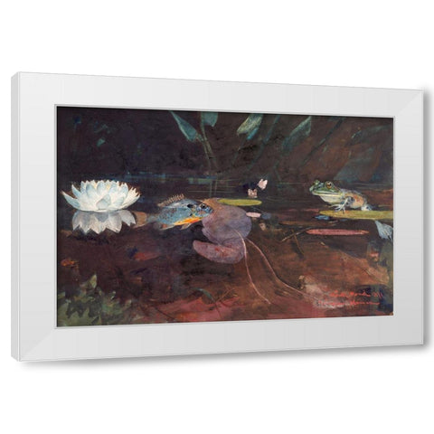 Mink Pond White Modern Wood Framed Art Print by Homer, Winslow