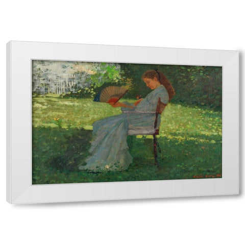 The Butterfly White Modern Wood Framed Art Print by Homer, Winslow