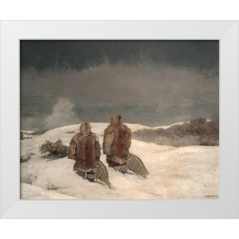Below Zero White Modern Wood Framed Art Print by Homer, Winslow