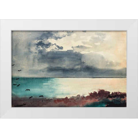 Breaking Storm, Coast of Maine White Modern Wood Framed Art Print by Homer, Winslow