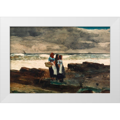 Sun and Clouds White Modern Wood Framed Art Print by Homer, Winslow